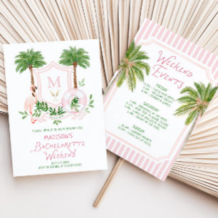 Junggesellinnenabschied mit Palm Springs Monogramm Einladung