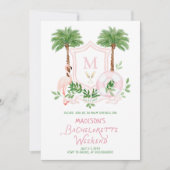 Junggesellinnenabschied mit Palm Springs Monogramm Einladung (Vorderseite)