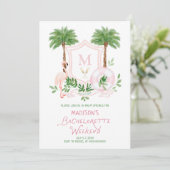 Junggesellinnenabschied mit Palm Springs Monogramm Einladung (Stehend Vorderseite)