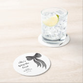 Junggesellinnenabschied mit schwarzer Schleife - S Runder Pappuntersetzer (Vor Ort)