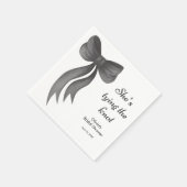 Junggesellinnenabschied mit schwarzer Schleife: Si Serviette (Ecke)