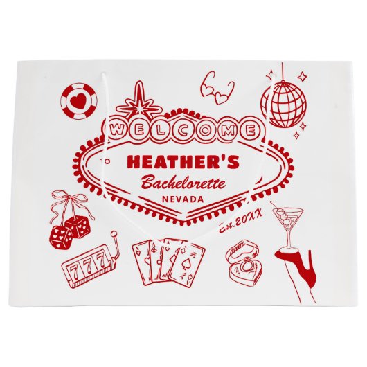 Junggesellinnenabschied Mitbringsel Casino Las Veg Große Geschenktüte (Vorderseite)