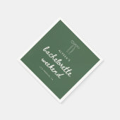 Junggesellinnenabschied Modern Script Grün Coquett Serviette (Ecke)