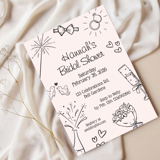 Junggesellinnenabschied, moderner Boho-Minimalist, Einladung