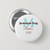 Junggesellinnenabschied Monogramm Name Datum Ort s Button (Vorne & Hinten)