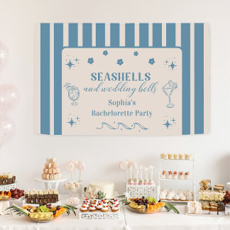 Junggesellinnenabschied Muscheln und Hochzeitsgloc Banner
