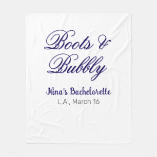 Junggesellinnenabschied-Name Boots & Bubble lilaor Fleecedecke
