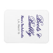 Junggesellinnenabschied-Name Boots & Bubble lilaor Magnet (Horizontal)