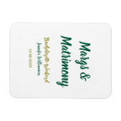 Junggesellinnenabschied Name Datum Margs und Ehe Magnet (Horizontal)