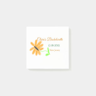 Junggesellinnenabschied Name Datum Ort Sonnenblume Post-it Klebezettel