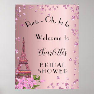 Junggesellinnenabschied Paris rosa Eiffelturm Will Poster