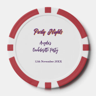 Junggesellinnenabschied Party Nächte Name Datum li Pokerchips