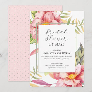Junggesellinnenabschied per Post Pink Florale Wass Einladung