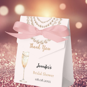 Junggesellinnenabschied Perlen Prosecco rosa Blase Geschenkschachtel