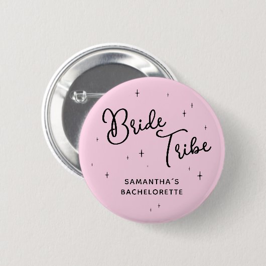Junggesellinnenabschied Pink Bride Tribe Last Rode Button (Vorne & Hinten)