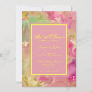 Junggesellinnenabschied Pink, Gold und Grün Save-t Save The Date