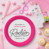 Junggesellinnenabschied Pink Her Last Rodeo Pappteller (Party)