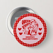 Junggesellinnenabschied Queen of Hearts Button (Vorne & Hinten)