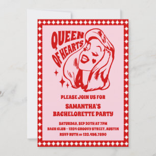 Junggesellinnenabschied Queen of Hearts Einladung