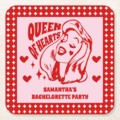 Junggesellinnenabschied Queen of Hearts Rechteckiger Pappuntersetzer (Vorderseite)