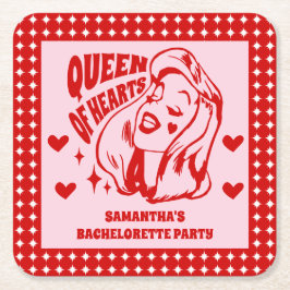 Junggesellinnenabschied Queen of Hearts Rechteckiger Pappuntersetzer