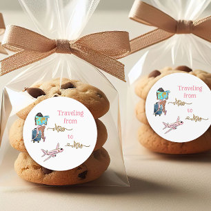 Junggesellinnenabschied Reise Von Fräulein zu Frau Runder Aufkleber