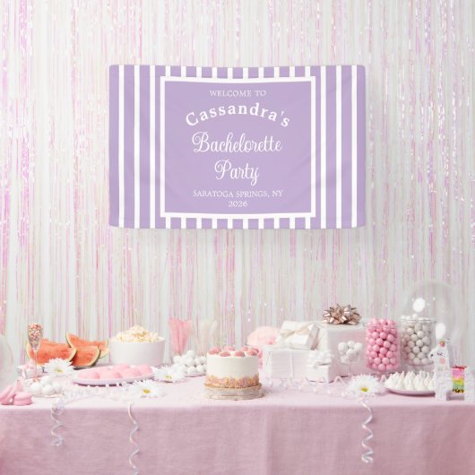 Junggesellinnenabschied Retro Moderne Helllila Ele Banner (Party)