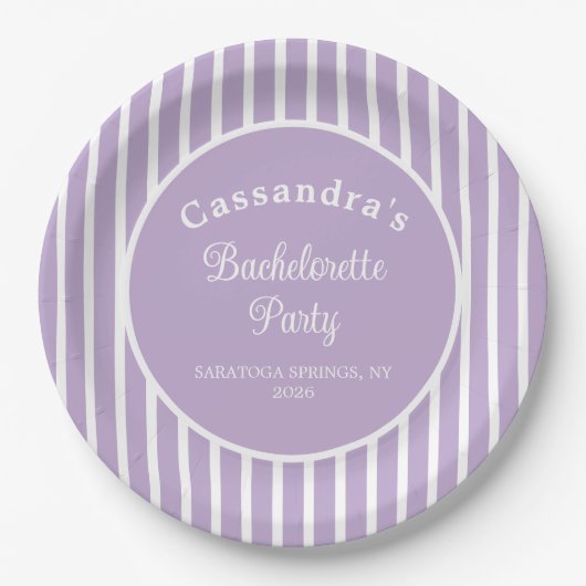 Junggesellinnenabschied Retro Moderne LightPurple Pappteller (Vorderseite)