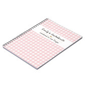 Junggesellinnenabschied Rosa Gingham-Muster Notizblock (Linke Seite)