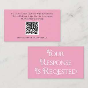 Junggesellinnenabschied Rosa RSVP QR-Code Antwortk Begleitkarte