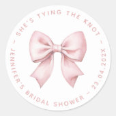 Junggesellinnenabschied Rosa Schleife Sie wird hei Runder Aufkleber (Vorderseite)