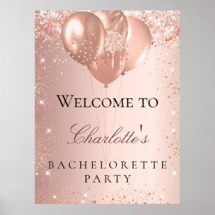 Junggesellinnenabschied roségoldene Ballons Willko Poster