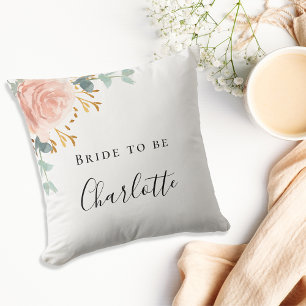 Junggesellinnenabschied Rosen-Gold-Rosatöne Blumen Kissen
