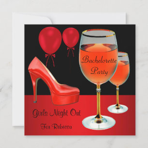 Junggesellinnenabschied Rot Schuhe Hi Heels Wein G Einladung