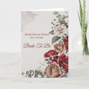 Junggesellinnenabschied Rote Bronze Rosen Floral Karte