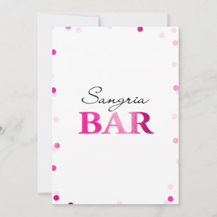 Junggesellinnenabschied Sangria-Bar-Schild   Magen Einladung