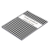 Junggesellinnenabschied Schwarz Gingham-Muster Notizblock (Linke Seite)
