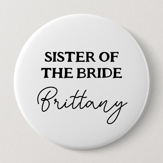 Junggesellinnenabschied Schwester Der Braut Schwar Button (Vorderseite)