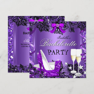 Junggesellinnenabschied Spitze Lila High Heel Cham Einladung