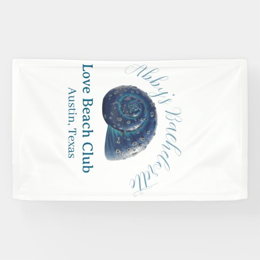 Junggesellinnenabschied Strandclub blaue Meeresmus Banner (Horizontal)