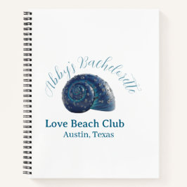 Junggesellinnenabschied Strandclub blaue Meeresmus Notizblock