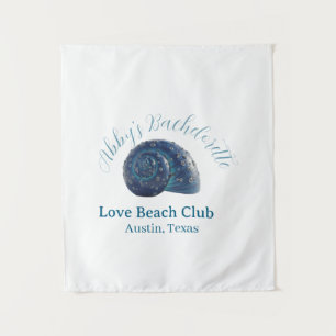 Junggesellinnenabschied Strandclub blaue Meeresmus Wandteppich