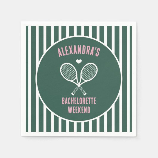 Junggesellinnenabschied Tennis grün preppy Serviette (Vorderseite)