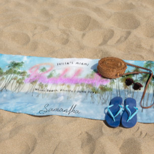 Junggesellinnenabschied Tropische Palmen Neon   Mo Strandtuch