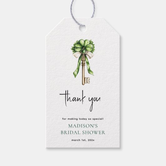 Junggesellinnenabschied Wasserfarbe Gold Schlüssel Geschenkanhänger (Vorderseite)