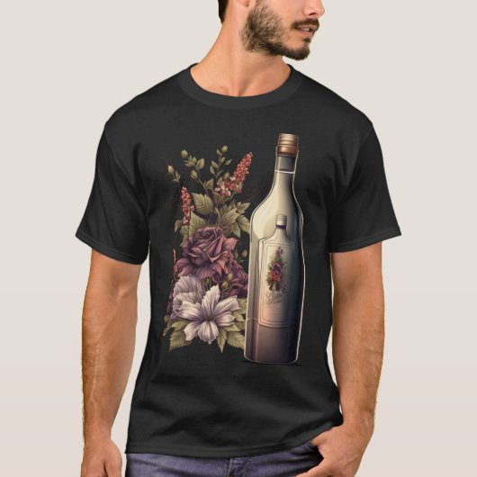 Junggesellinnenabschied Wein Braut Blumen Braut Br T-Shirt (Vorderseite)