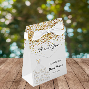Junggesellinnenabschied weiß gold glitzern Kleid D Geschenkschachtel