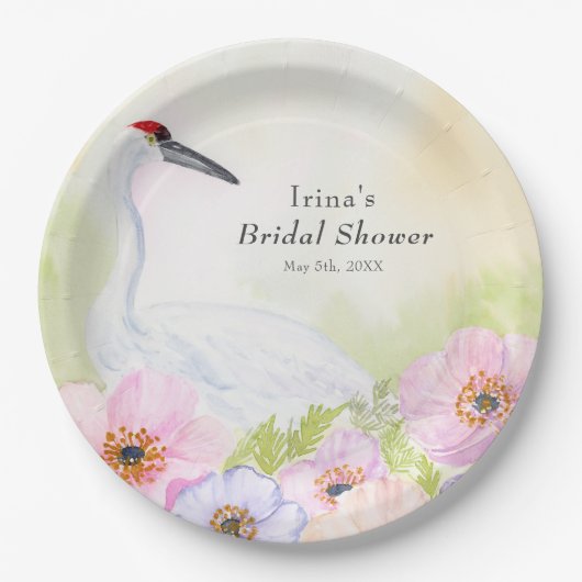 Junggesellinnenabschied Whooping Crane mit Pastell Pappteller (Vorderseite)