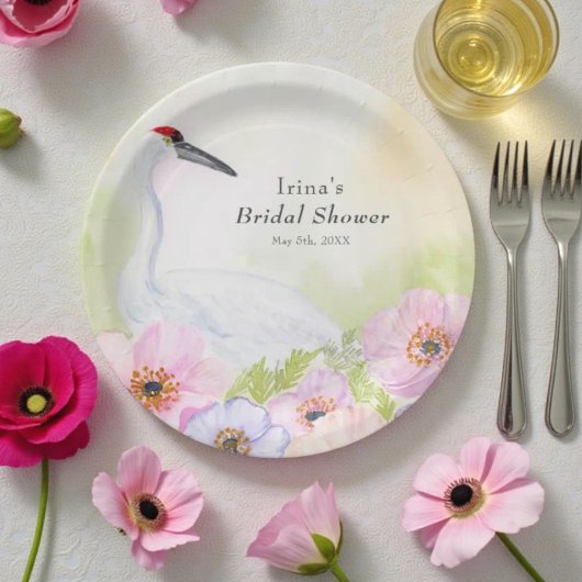 Junggesellinnenabschied Whooping Crane mit Pastell Pappteller