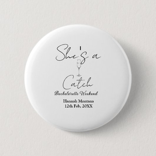 Junggesellinnenabschied Wochenende Champagnerflasc Button (Vorderseite)